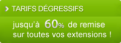 nom domaine tarif dégressif - 60 % sur toutes nos extensions
